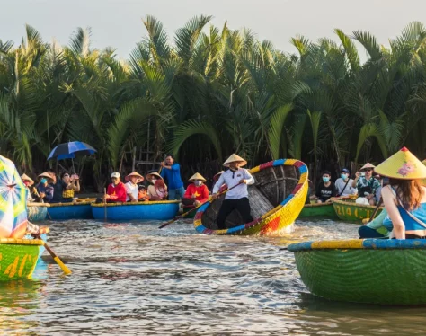 From Da Nang: Cam Thanh Village - Hoi An - Release flower lantern on river (Dinner) - Group tour